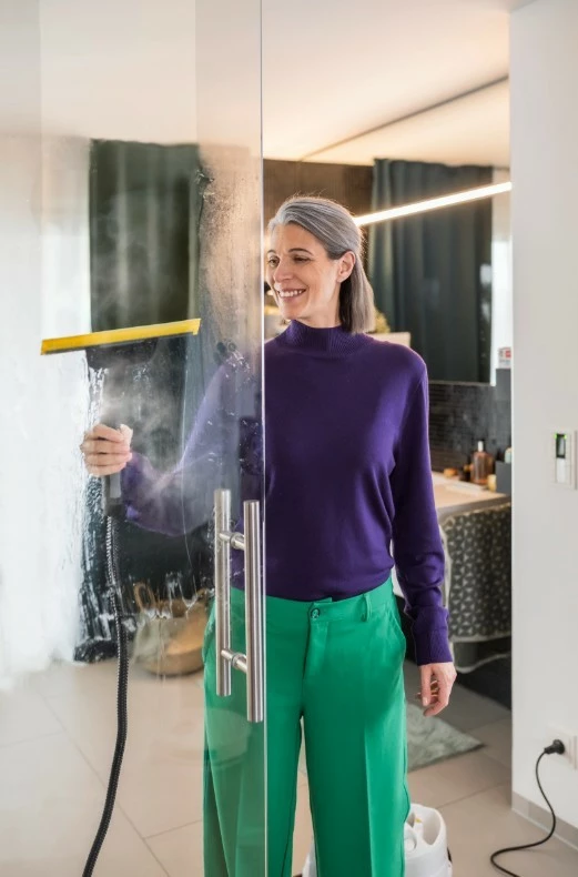 Grykë dritaresh për pastrues me avull, Karcher 2.863-336.0, shirit pastrues i gjatë fleksibël 225 mm, zezë/verdhë