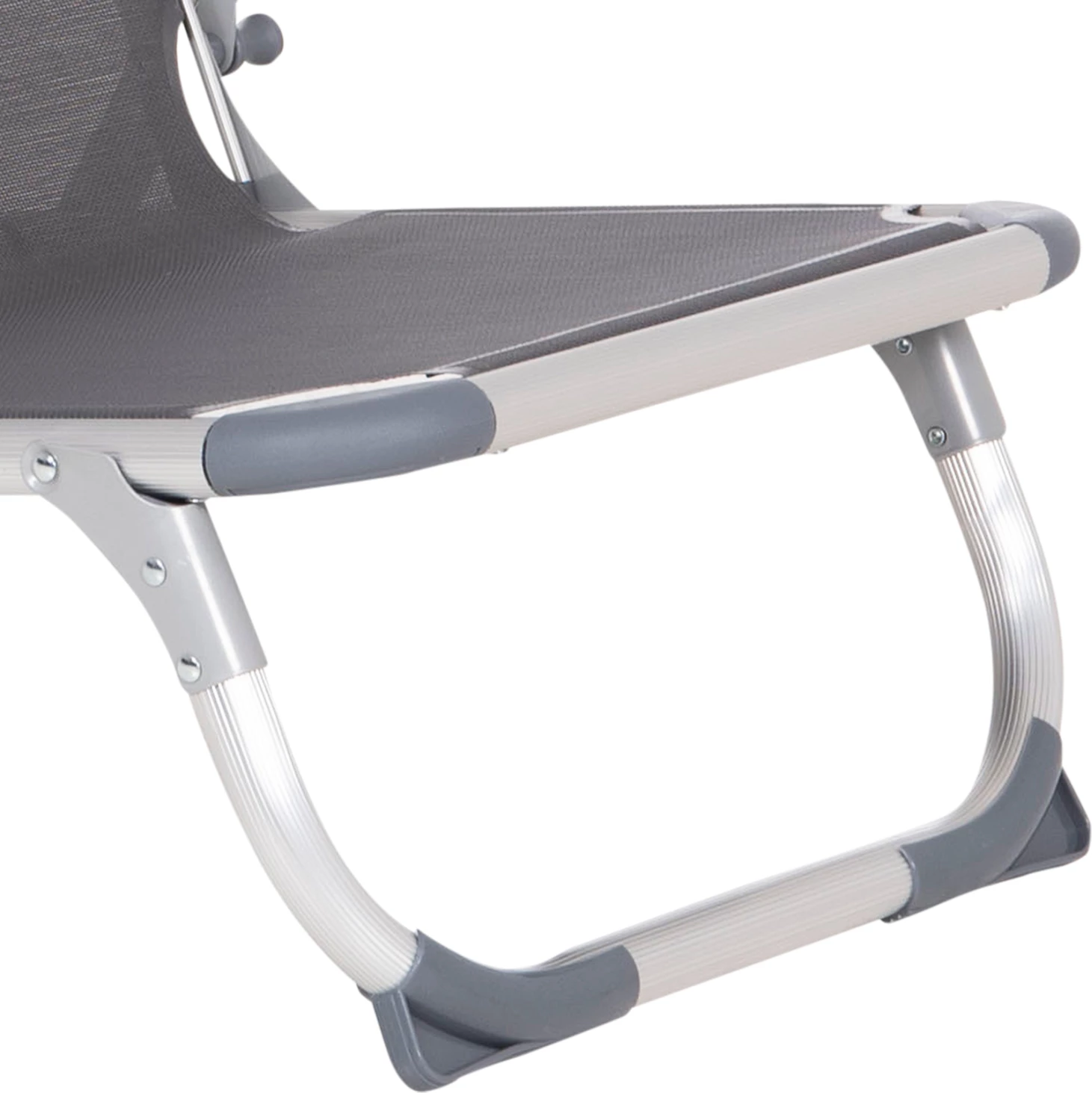 Karrige plazhi e palosshme, alumin i fortë, tekstilene gri, shpinë e lartë, Almira FH5053.10, 55x71x66cm