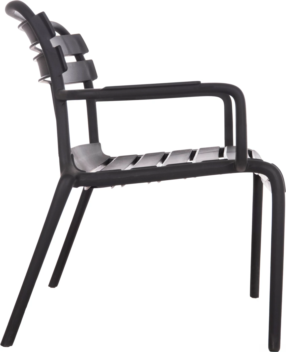 Stol dy vendësh polipropileni, i zi, KORVER FH6332.02, 113x65x76cm