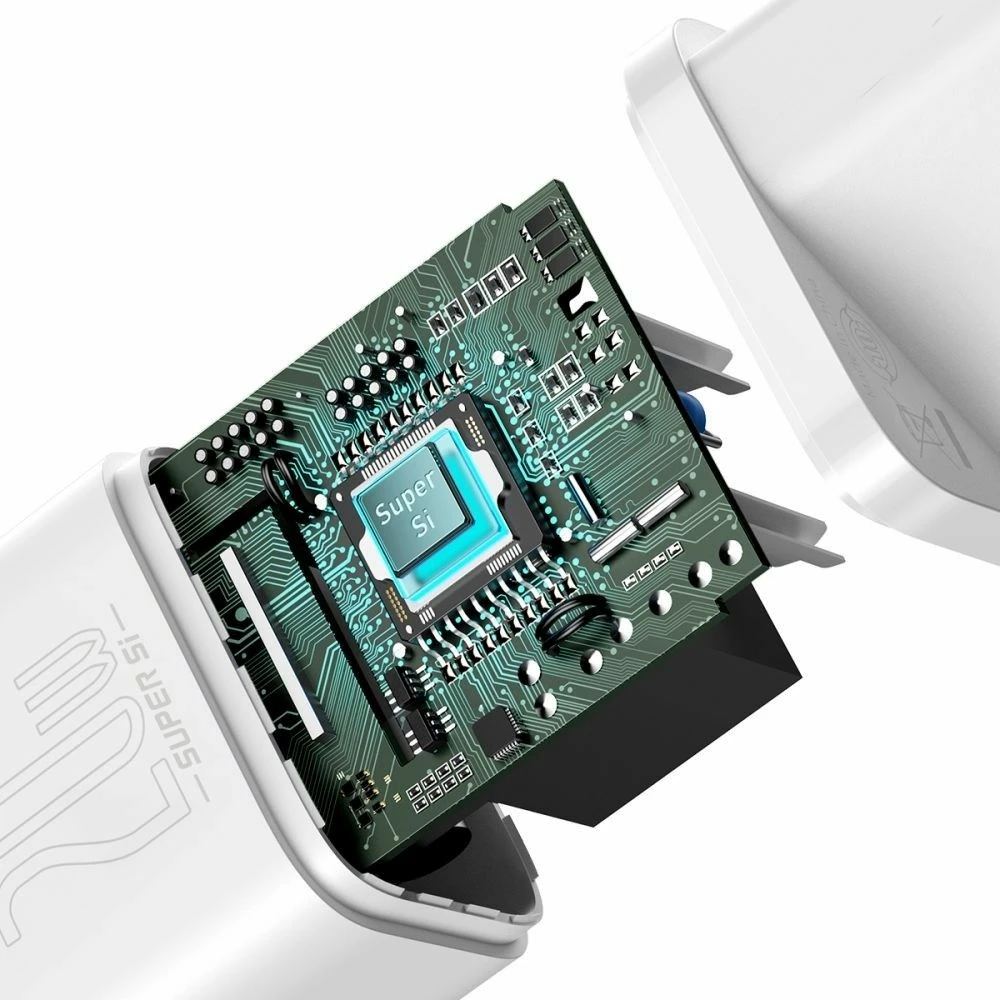 Karikues Baseus Super Si BSU2026WHT 20W 1x USB-C PD/QC, i bardhë, pa kabllo