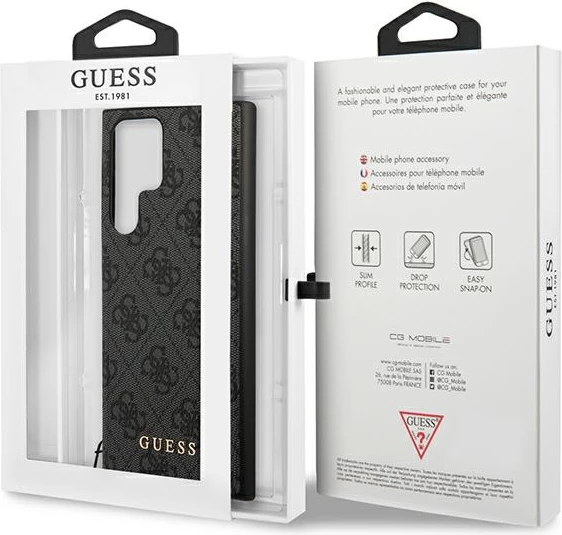 Mbështjellës Guess 4G Charms për Samsung Galaxy S23 Ultra, Gri