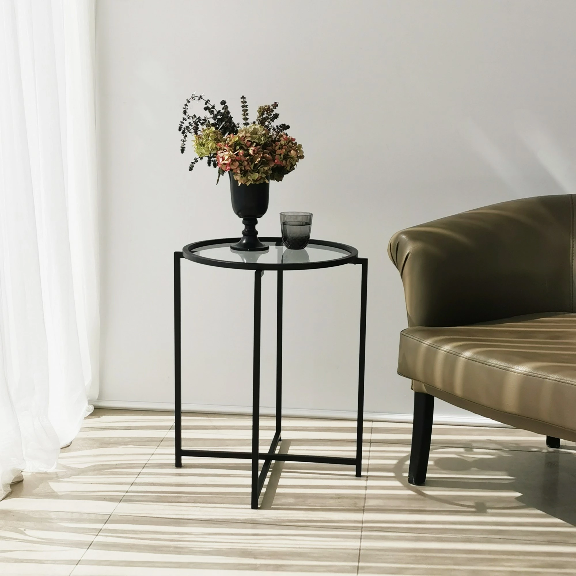 Set tavolinash anësore Skye Decor, S412, ngjyrë e zezë