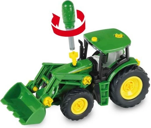 Lodër traktor John Deere Klein 3906 me 2 rimorkio, plastikë, shumëngjyrëshe, set