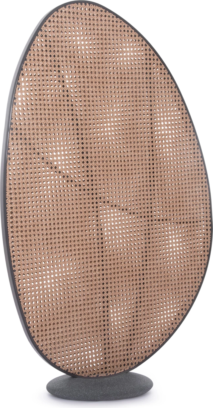 Përparëse ndarëse alumini KOMORABI (S), kornizë antracit, thurje ratan bezhë, 108x33x169cm