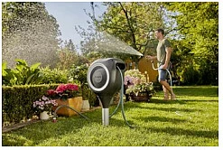 Kasetë automatike për zorrë uji Gardena RollUp M, 20m, 0-360°, e zezë/gri