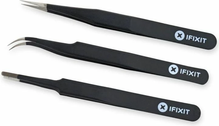 Set pincetash precize iFixit Precision Tweezer Set PRO EU145060-3, 3 copë, antistatike ESD, me kuti, e zezë