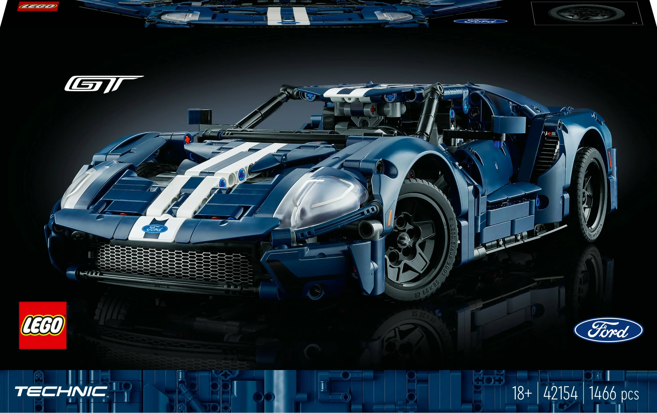 Set ndërtimi LEGO Technic 2022 Ford GT, 1468 pjesë, shumëngjyrësh