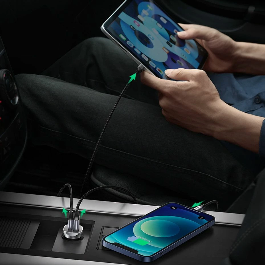 Karikues veture Ugreen CD130 20W 4.8A 1x USB-A + 1x USB-C (UGR1113GRY) argjendtë, 1 copë