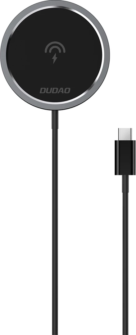 Karikues pa kabllo magnetik Dudao A12XS 15W, MagSafe kompatibil, me kabllo USB-C, zi