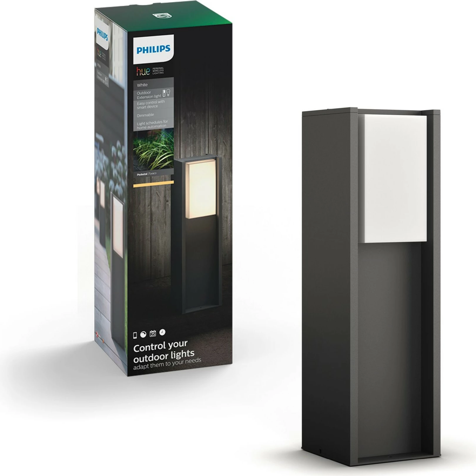 Llambë smart Philips Hue Turaco Sockel, 1x9W, LED, anthracite