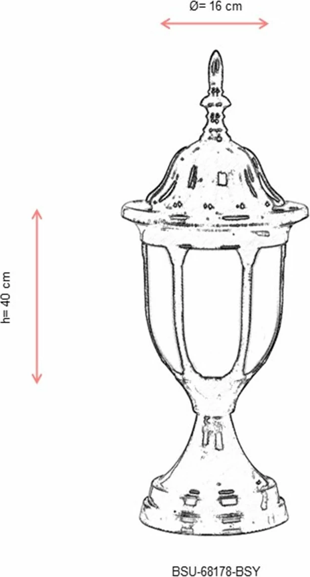 Llambë muri për jashtë, Opviq, BSU-68178-BSY, e zezë dhe e bardhë