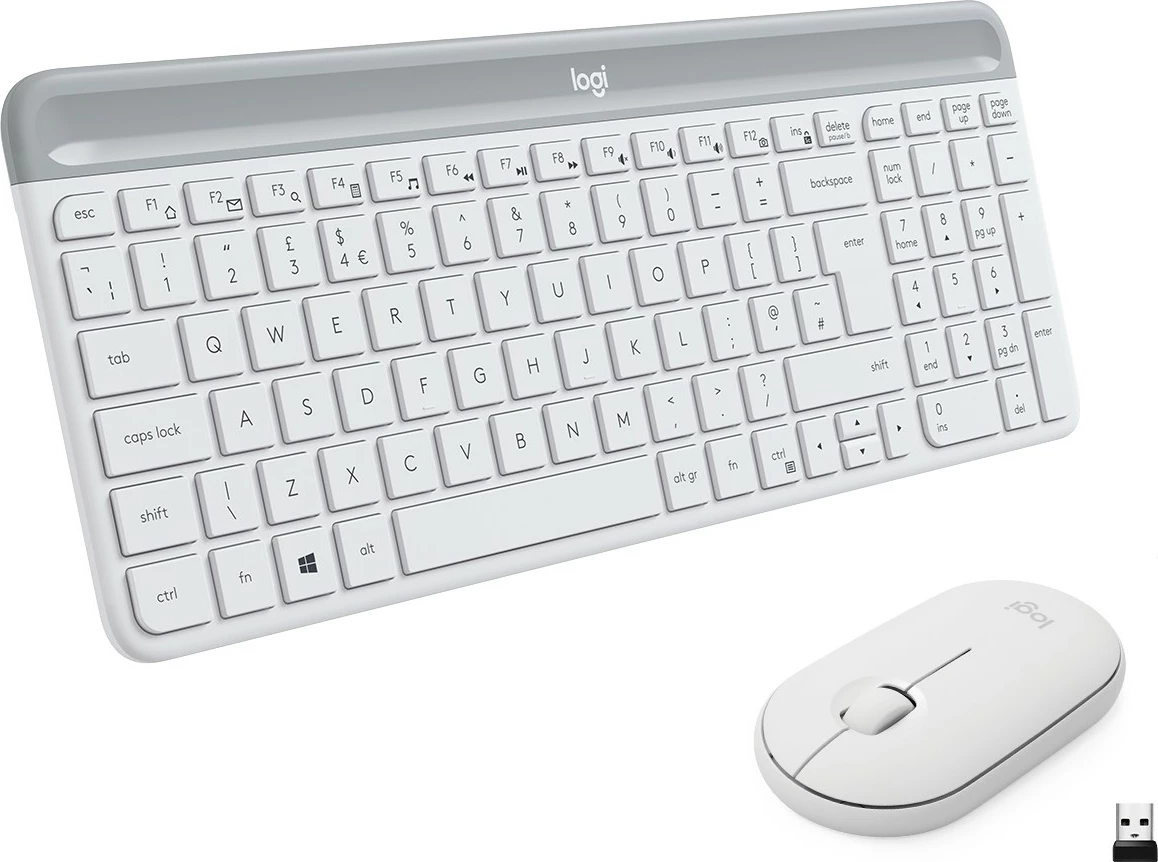 Tastierë dhe maus Logitech MK470 Slim Combo, Full-size, Wireless, QWERTY, Bardhë