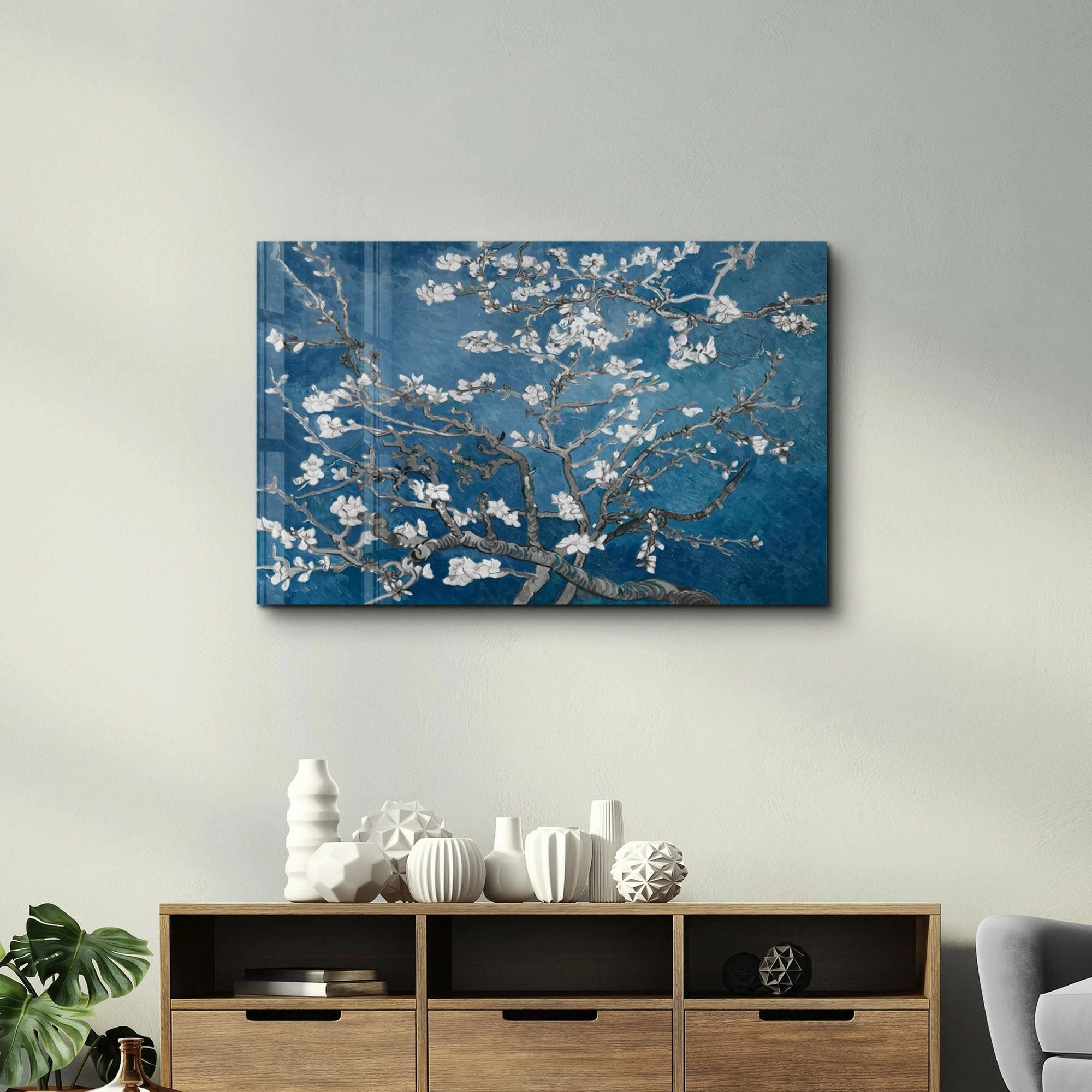 Pikturë dekorative prej xhami të temperuar, shumëngjyrëshe, CAM-1032, 46x72cm