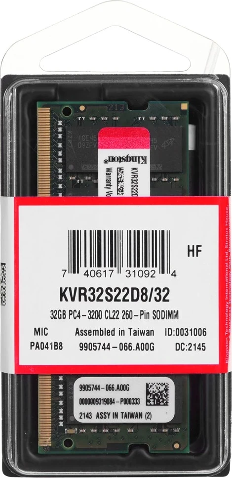 Memorie RAM Kingston, 32 GB DDR4