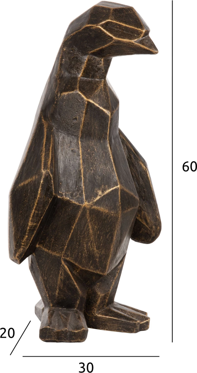 Dekor për dysheme PINGUIN FH7913 GRC ngjyrë patina e zezë me detaje të arta 30x20x60H cm