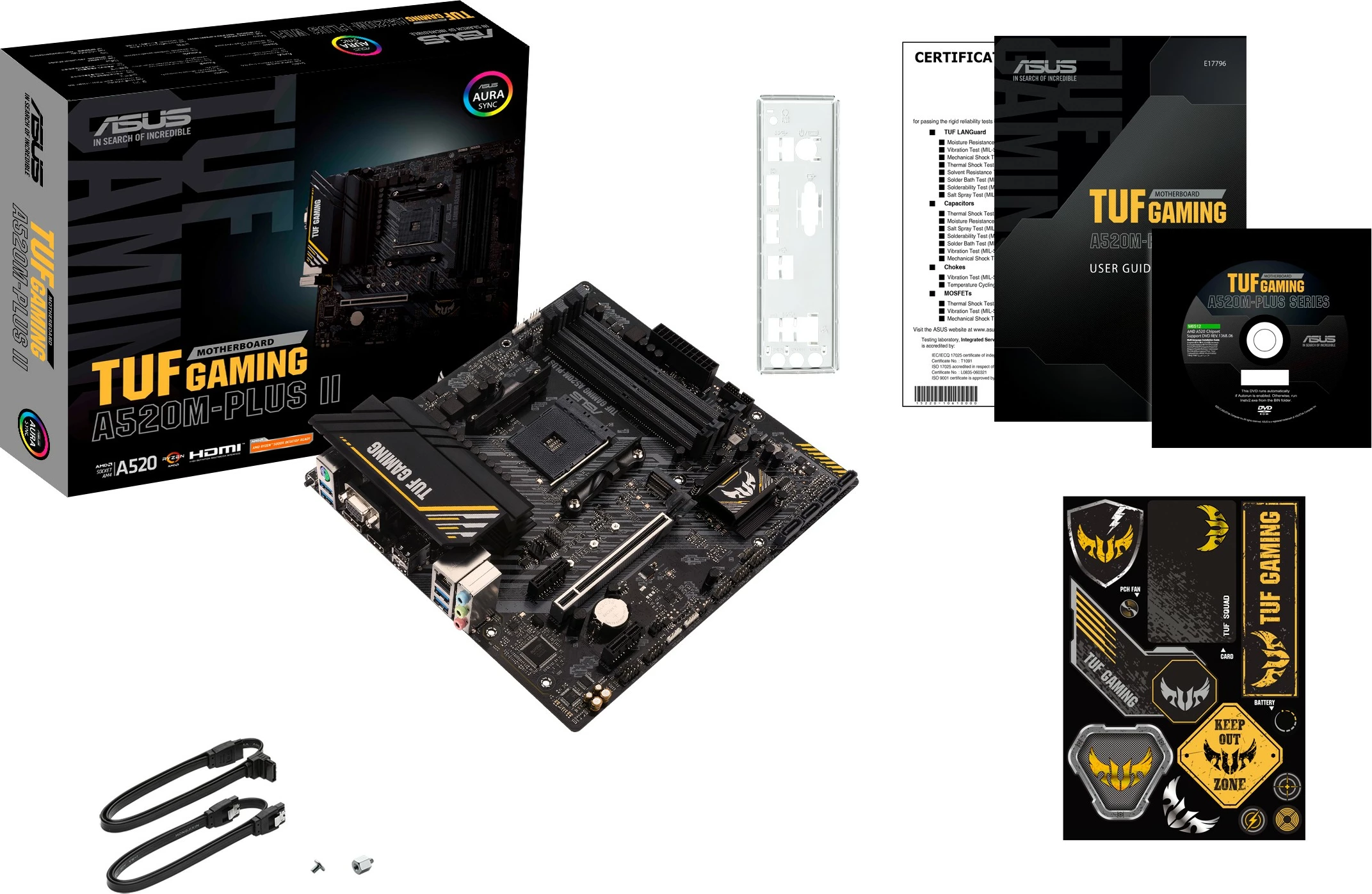 Pllakë amë ASUS TUF GAMING A520M-PLUS II, AMD, Socket AM4, DDR4-SDRAM, 128 GB