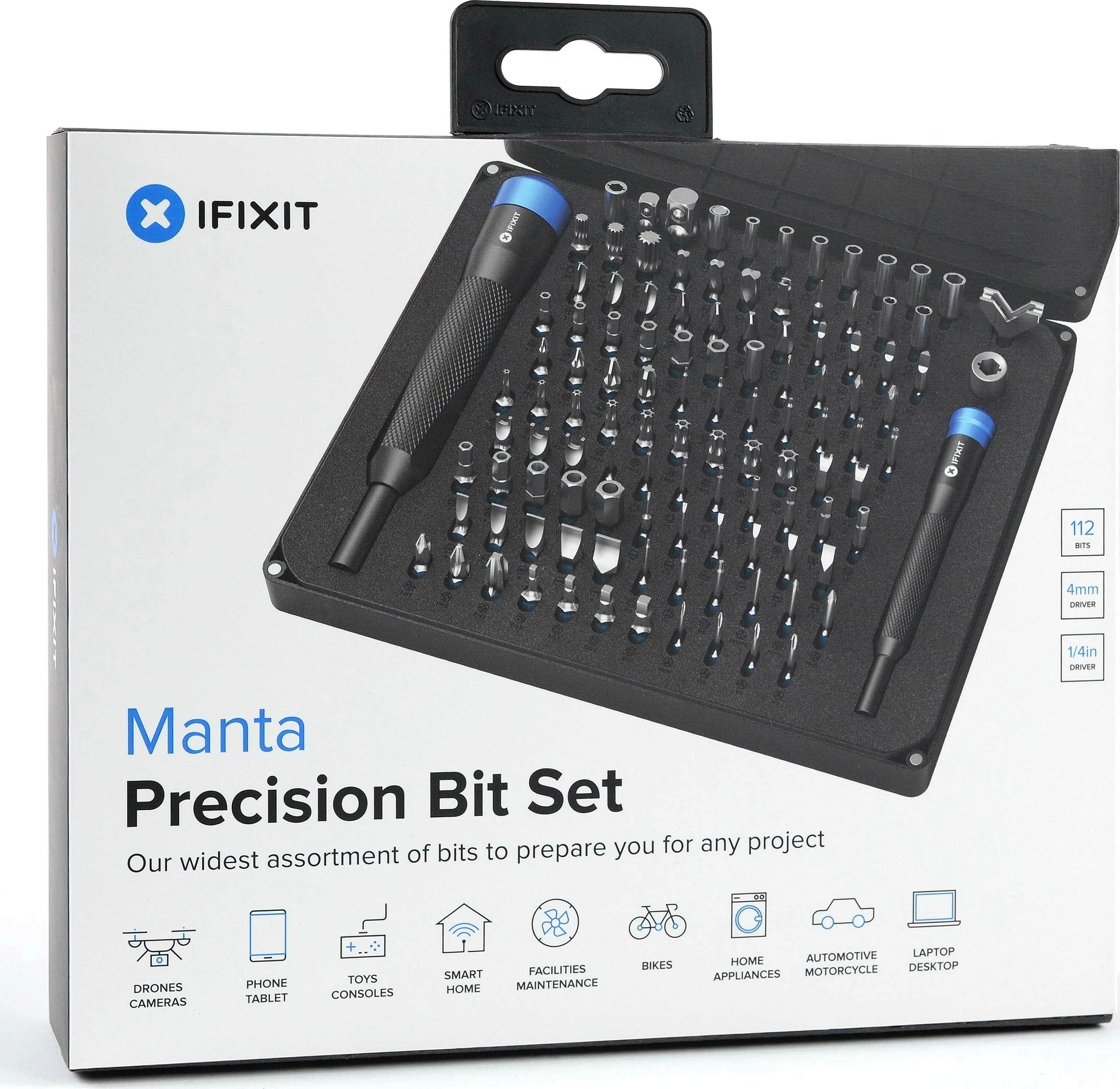 Set bitash precize, iFixit, Manta EU145392, 112 copë, zi/kaltër