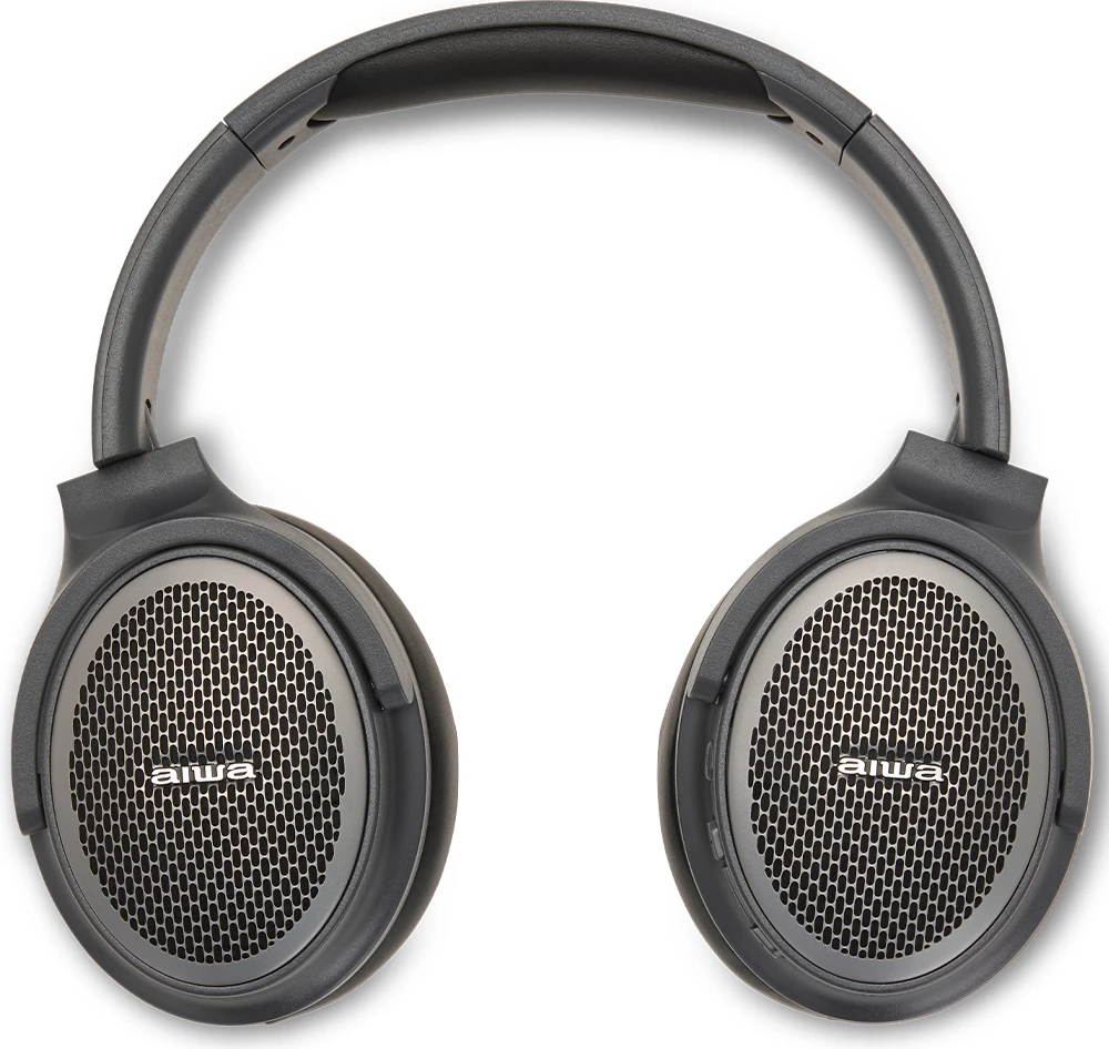 Kufje Aiwa HST-250BT/TN, Bluetooth 5.0, over-ear, foldable, HyperBass, microSD, AUX, gri e errët