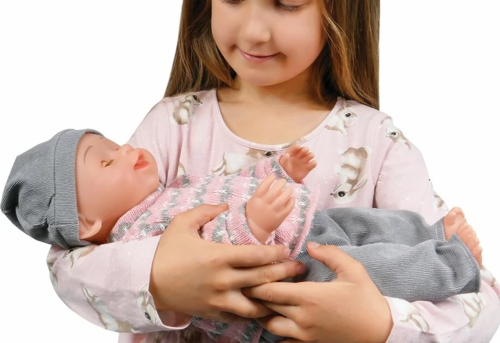 Kukull interaktive Natalia, Artyk 170645, 43 cm, me funksion urinimi, me aksesorë, rozë/gri