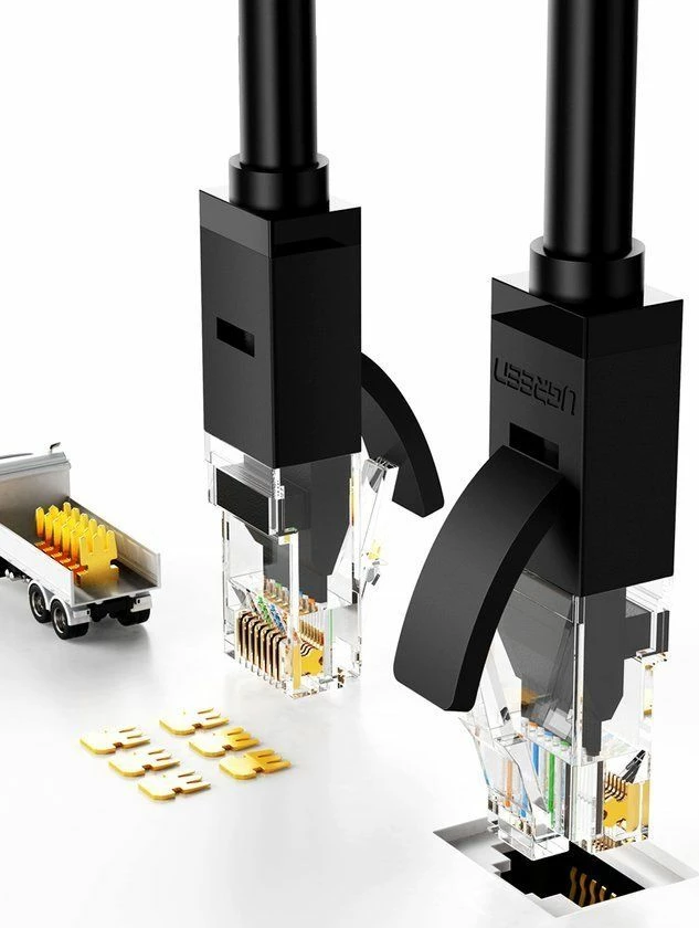 Kabllo Ethernet Ugreen RJ45 Cat6 UTP 2 m, e zezë