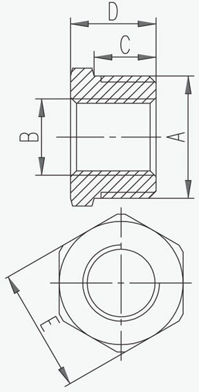 Reduktues bronzi Ferro R10Z 2" x 1"