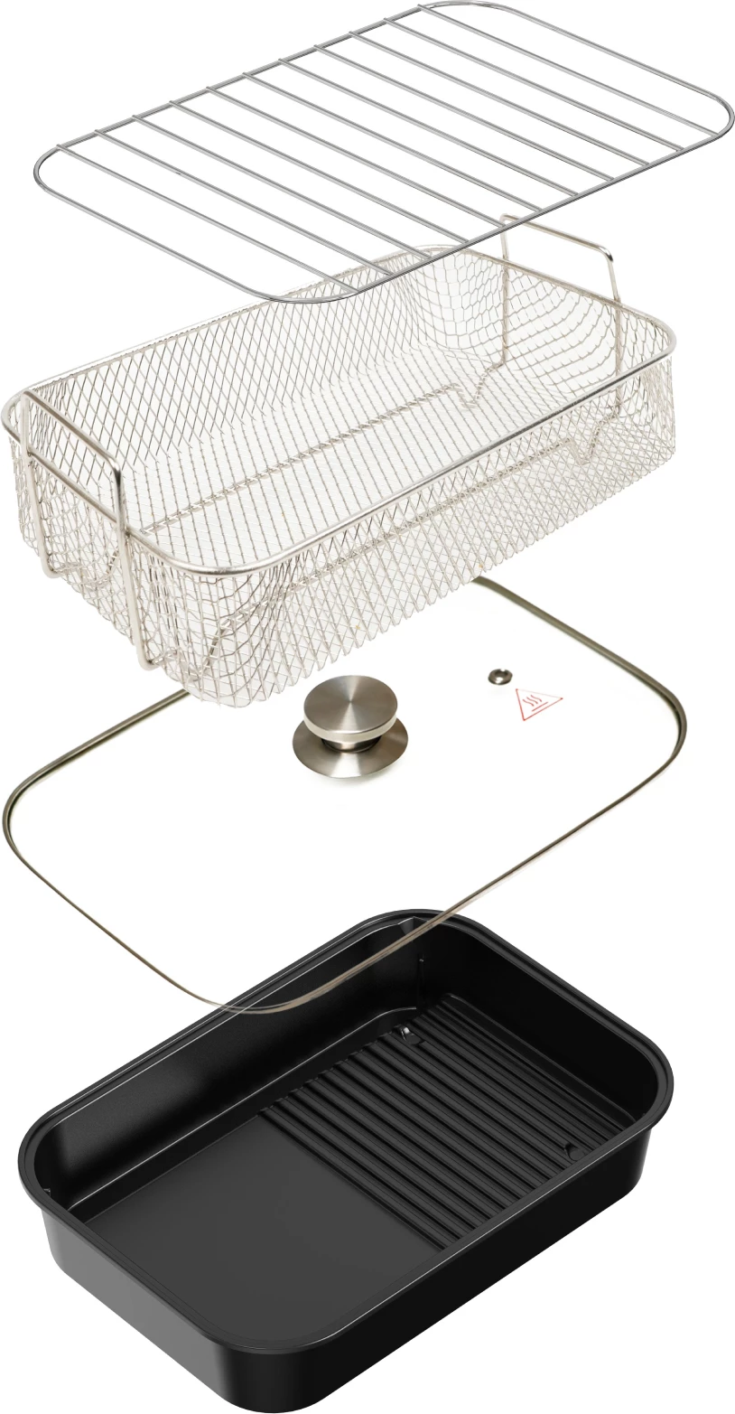 Air fryer grill Elit GrillFry360 PRO 12-në-1 6L 1500-1750W, i zi, set me aksesorë