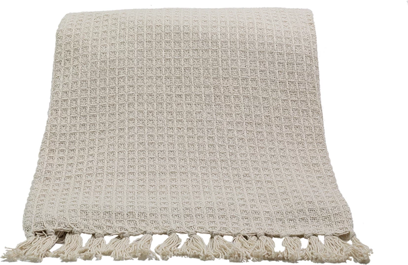 Mbulesë dekorative Pique, pambuk-poliester, bezhë, 130x170cm