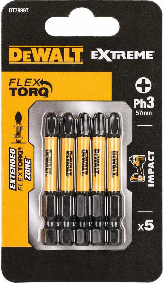 Bit kaçavidë Philips PH3 Dewalt DT7999T 50 mm, 5 copë