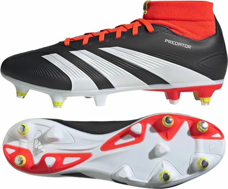 Atlete futbolli për meshkuj adidas Predator League SG, të bardha me të zeza dhe të kuqe