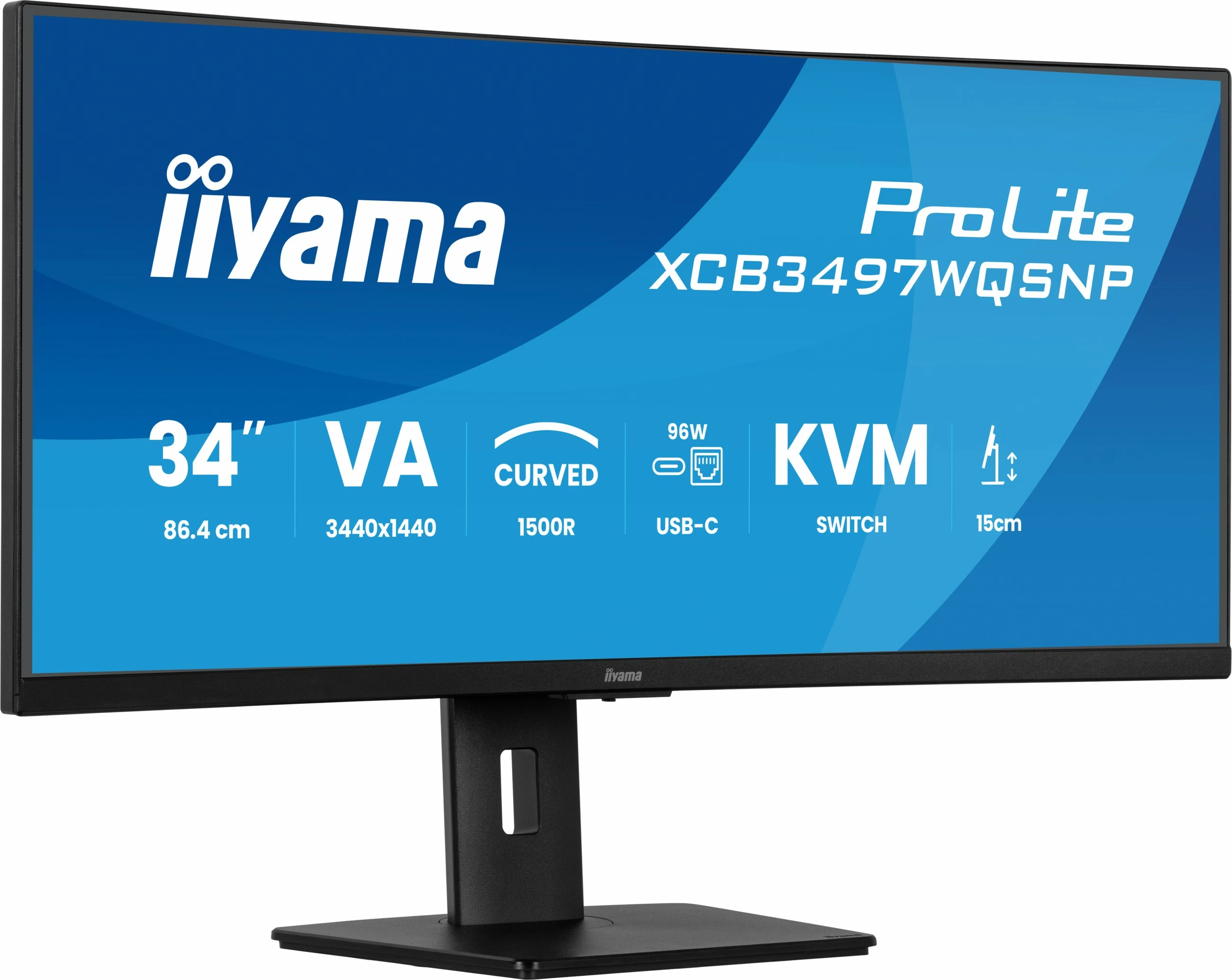 Monitor iiyama ProLite XCB3497WQSNP-B1, 34", UWQHD, LED, i zi