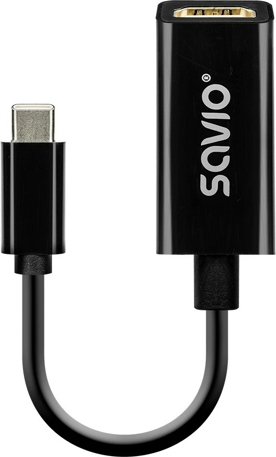 Adapter USB-C në HDMI Savio AK-79, 4K, 30Hz, 15cm, i zi