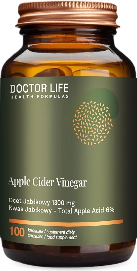 Suplement ushqimor Doctor Life Apple Cider Vinegar 1300mg, 100 kapsula