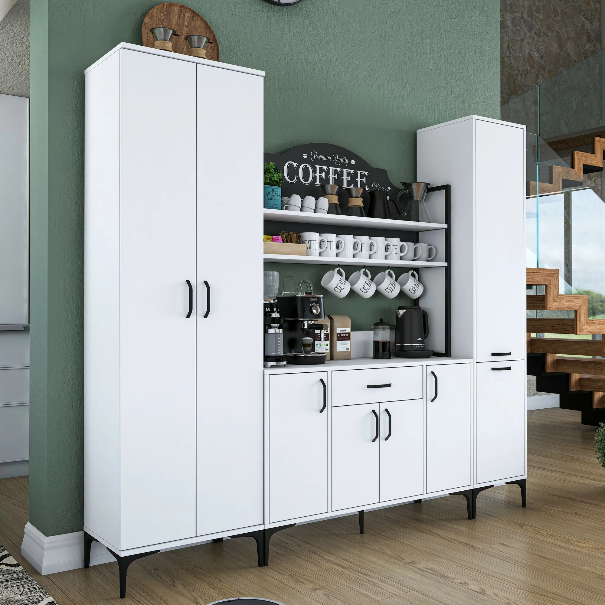 Dollap multifunksional, ngjyrë e bardhë, Skye Decor, JE150 - 3082