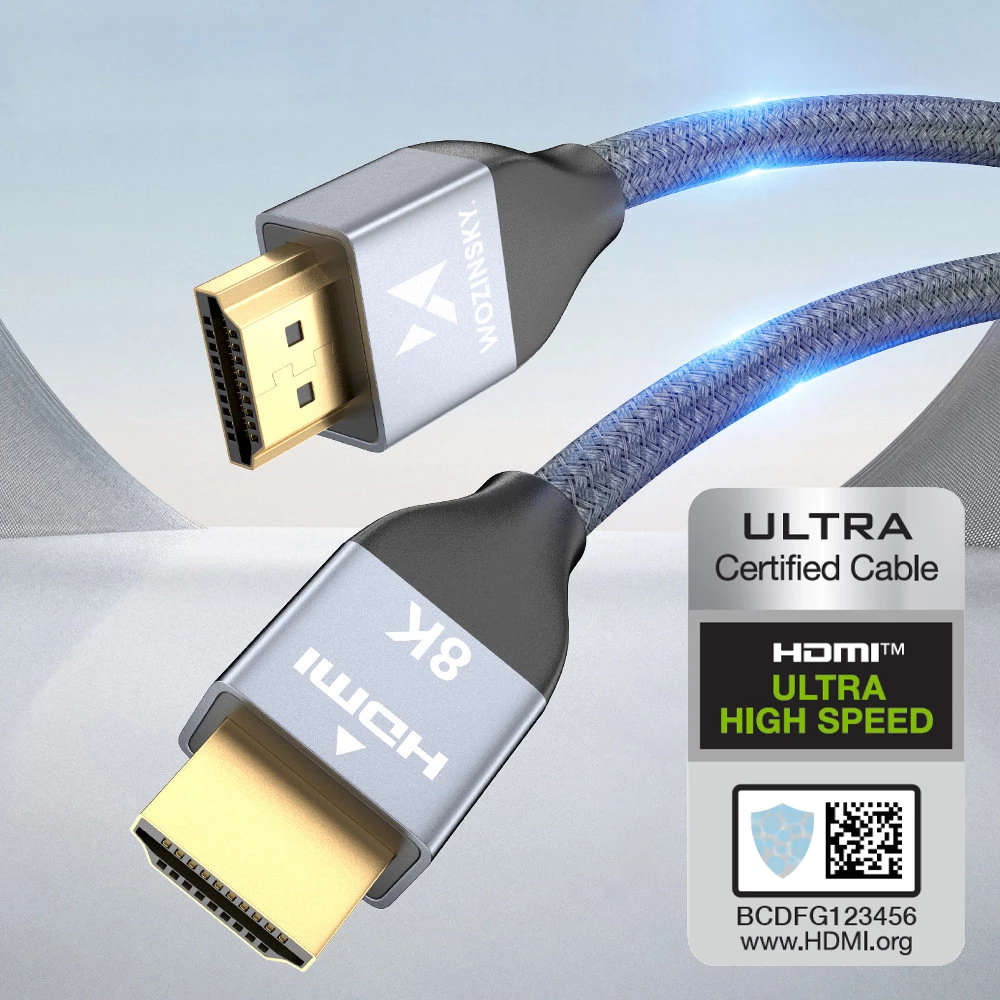 Kabllo HDMI Wozinsky WHDMI-10, 1m, 8K 60Hz, 48Gbps, argjendtë