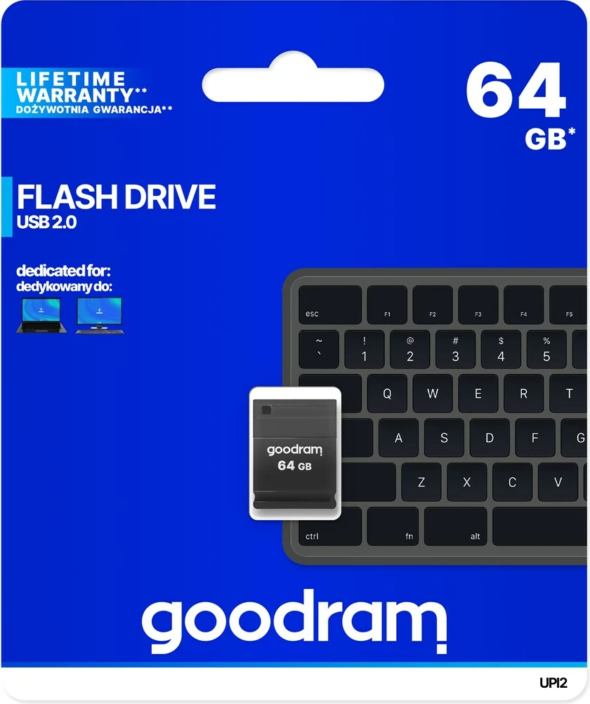 USB Flash Drive Goodram UPI2, 64 GB, USB Type-A 2.0, Ngjyrë e Zezë