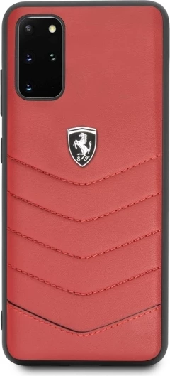 Mbështjellës Ferrari Heritage Hardcase FEHQUHCS67RE për Samsung Galaxy S20+, lëkurë natyrale, kuqe