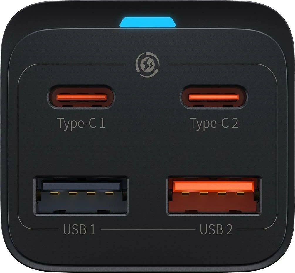 Karikues Baseus GaN3 Pro CCDK65E 65W 2x USB-C 2x USB-A me kabllo USB-C në USB-C 1m, i zi (CCGP040101)