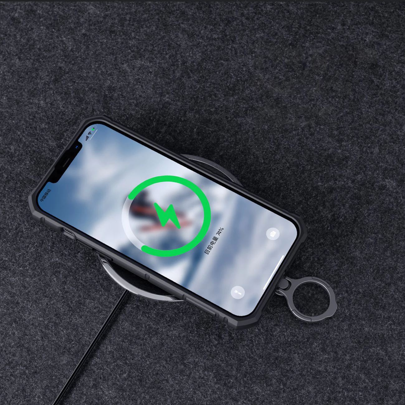 Mbështjellës Nillkin CamShield Armor Pro për iPhone 14 Plus, me kapak kamere, mbajtëse gishti dhe stand, Blu
