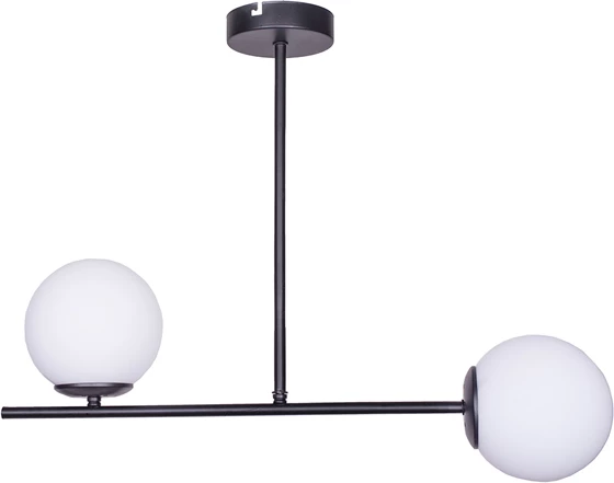 Dritë tavani me 2 llamba, metal i zi, 60x30x40cm