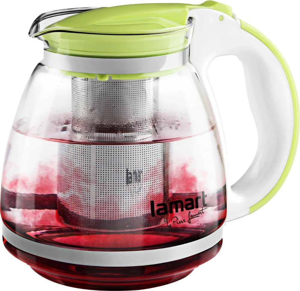 Ibrik qelqi me infuzer Lamart LT7028, 1.5L, e gjelbër