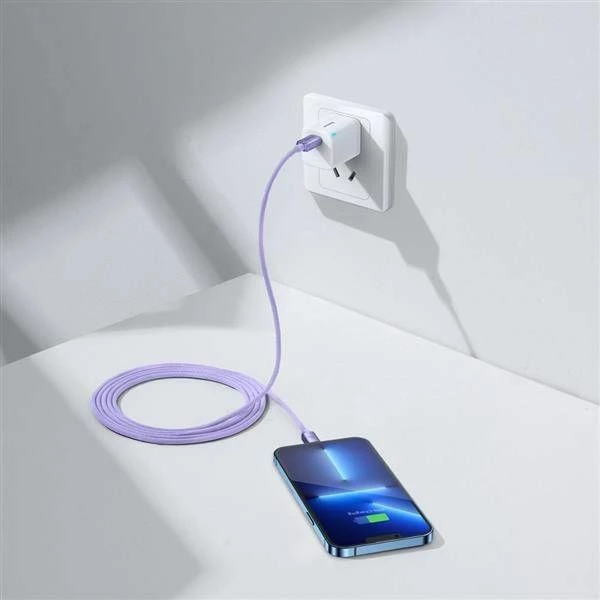 Kabllo USB-C në Lightning Baseus FD-2310 2 m 2.4A, vjollcë, 1 copë