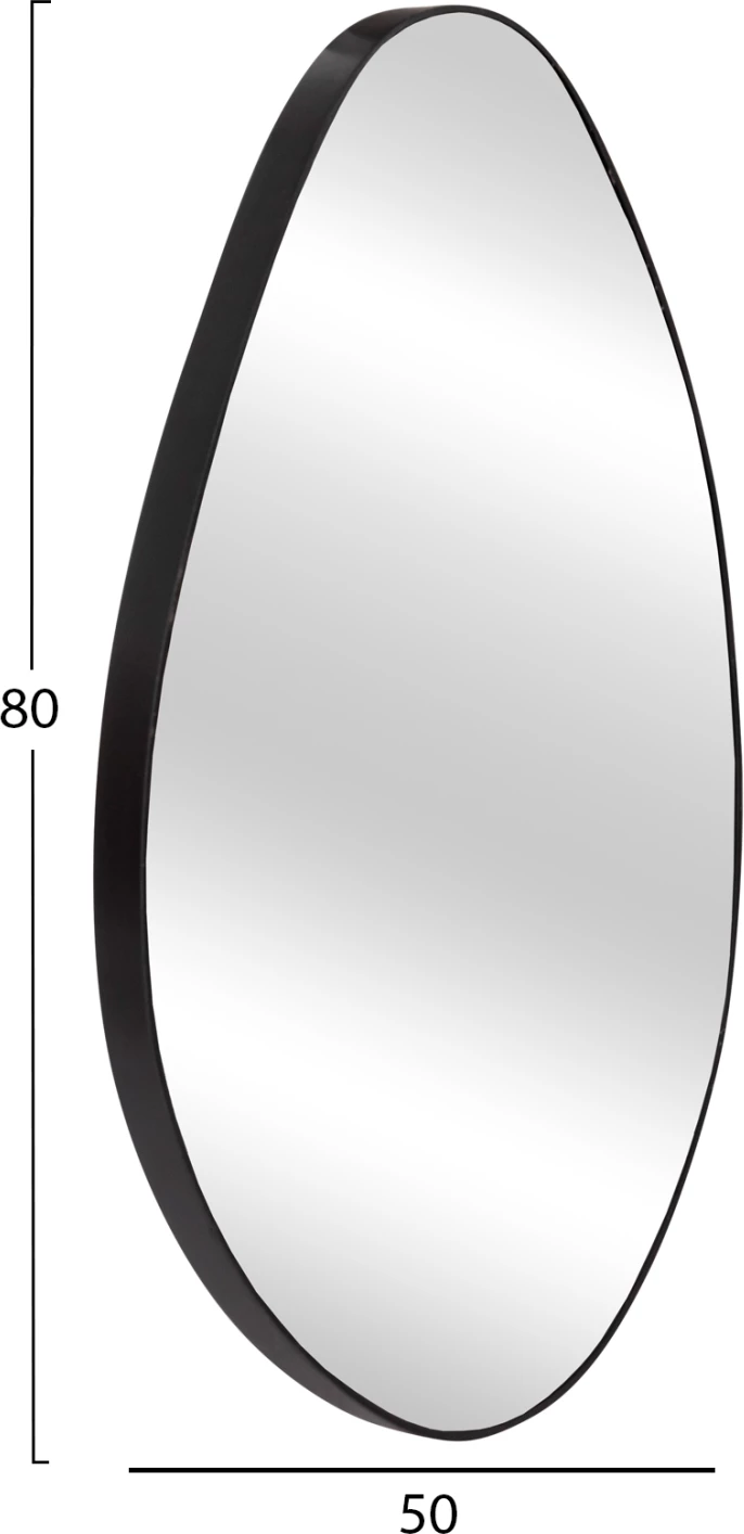 Pasqyrë muri DROP, kornizë MDF e zezë, 50x80cm