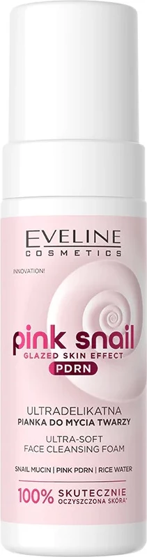 Shkumë pastruese për fytyrë për femra Eveline Cosmetics Pink Snail, 150ml