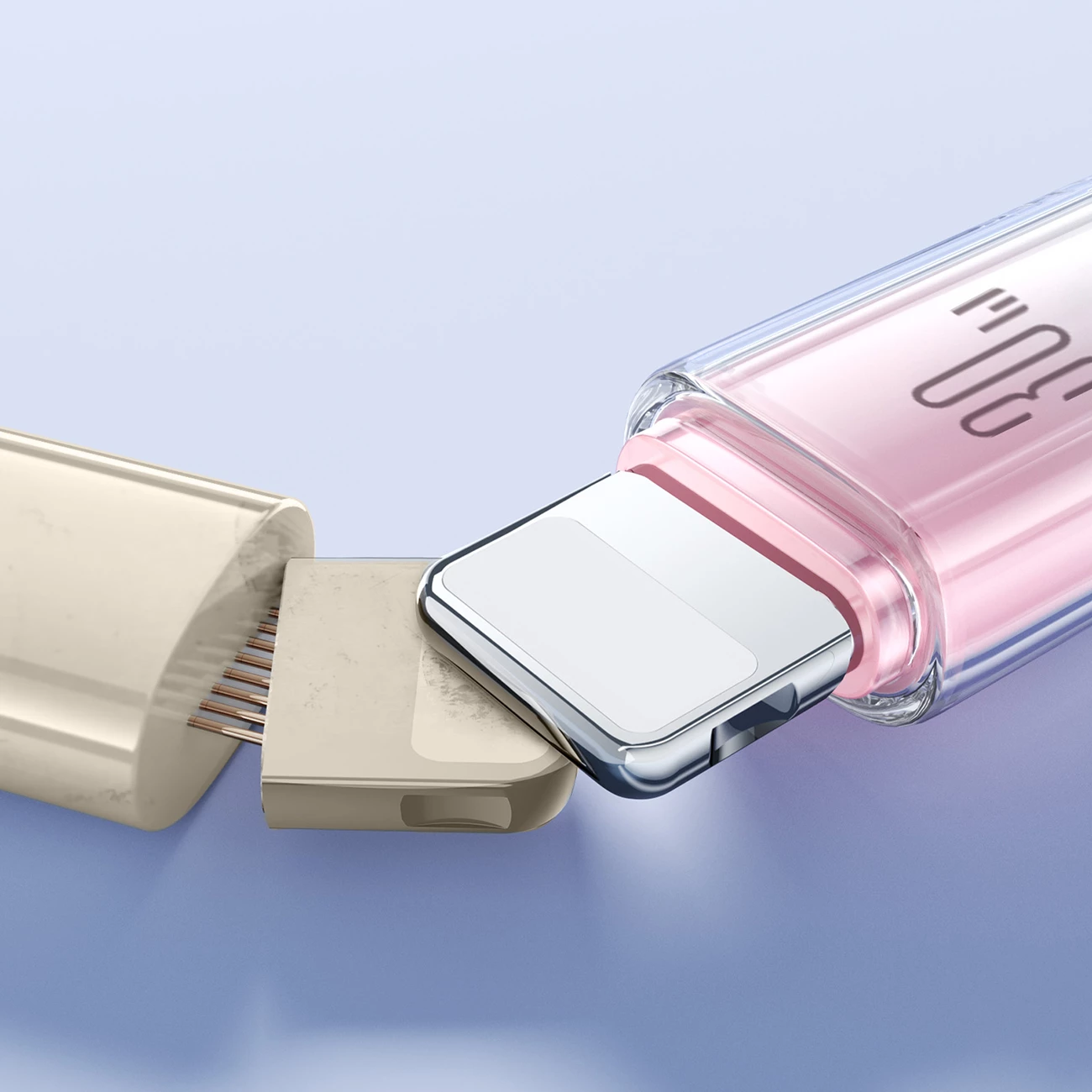 Kabllo Joyroom S-A42 Crystal-Clear Series, USB-C në Lightning, 1.2m, 30W, Bardhë