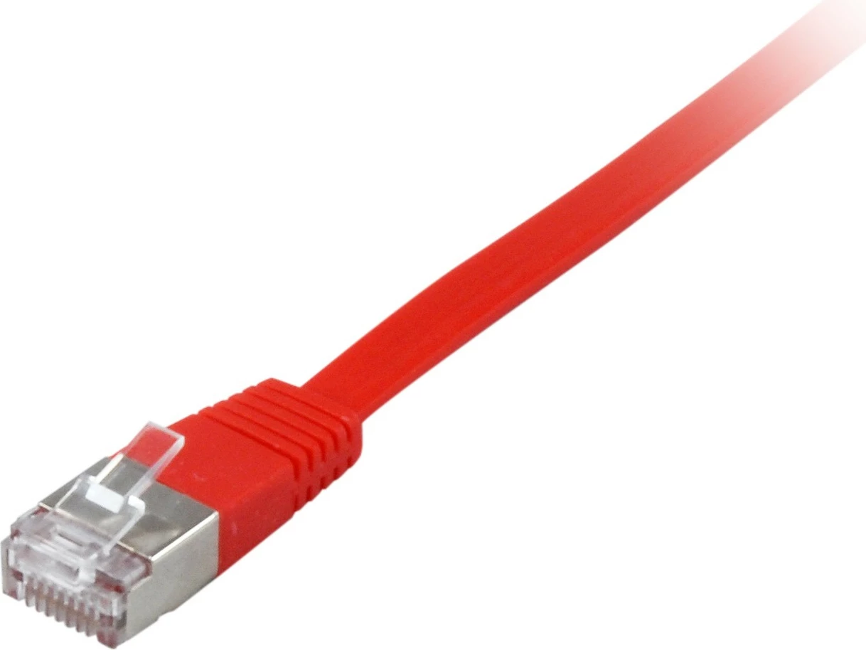 Kabllo rrjeti Equip Cat6a, 2m, flat, RJ-45, e kuqe