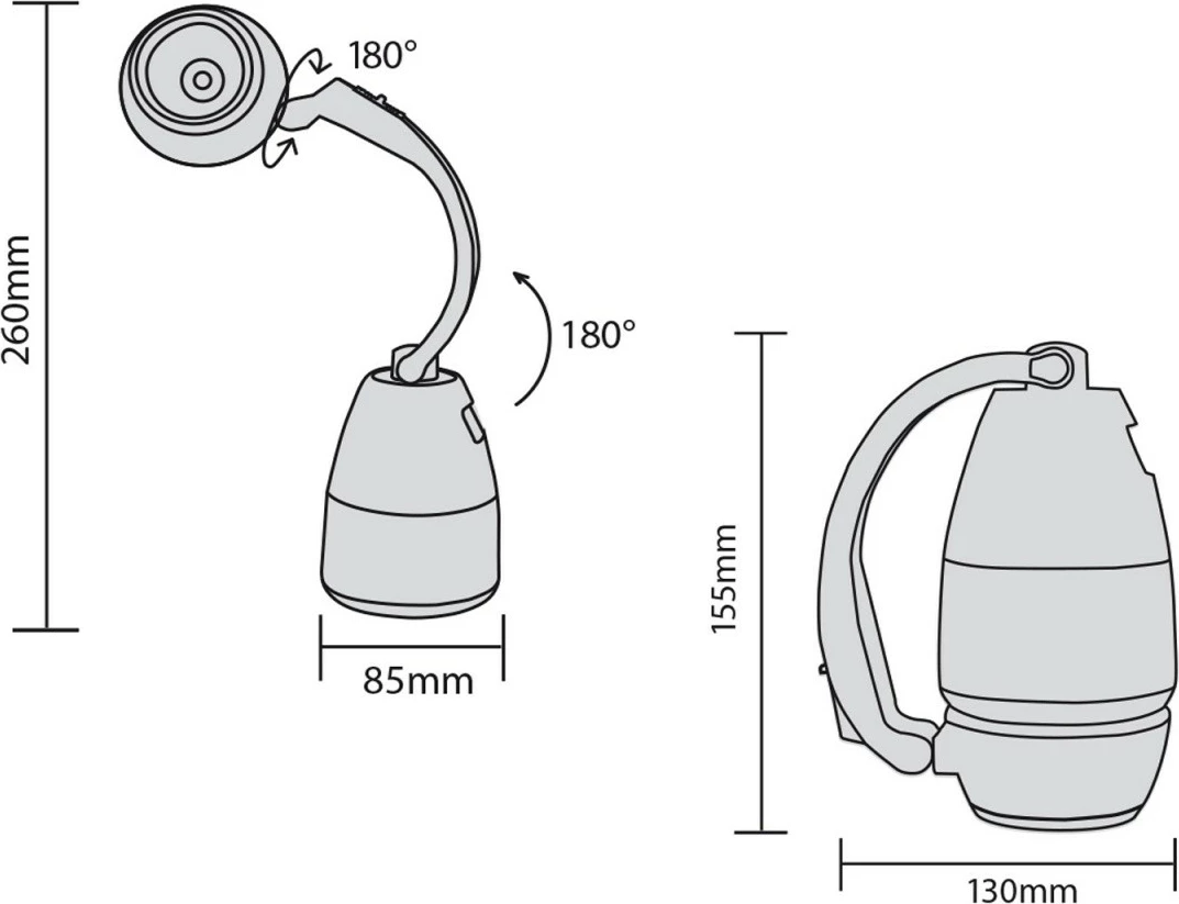 Llambë LED 3-në-1 Maclean MCE298 me powerbank, e zezë/gjelbër/bardhë