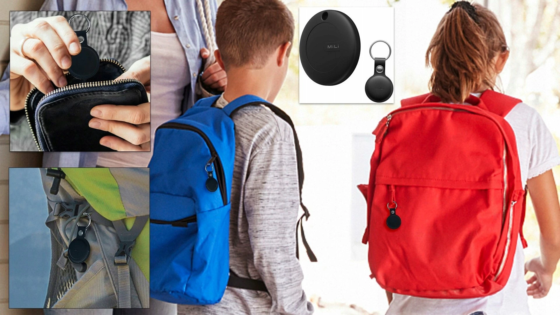 Gjurmues Bluetooth MiLi MiTag APL për iOS, BLE 5.2, IPX67, me këllëf, 3 copë, i zi