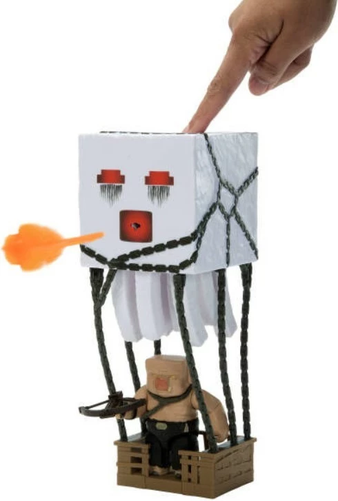 Set figurina Minecraft Mattel JFB69 Attack Ghast me projektile dhe Piglin Warrior