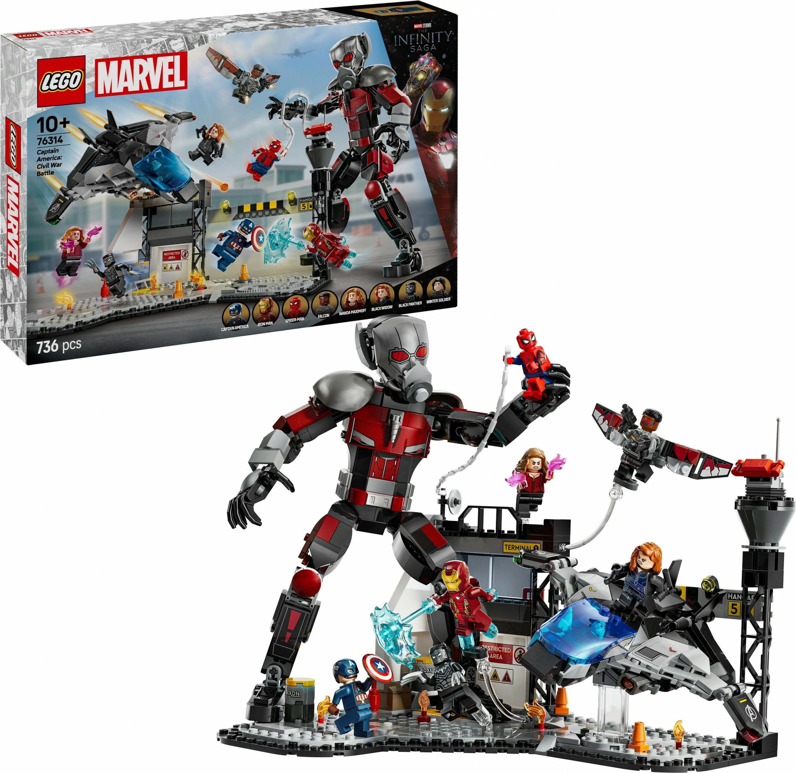 Set ndërtimi LEGO Super Heroes Marvel Captain America: Civil War, shumëngjyrësh