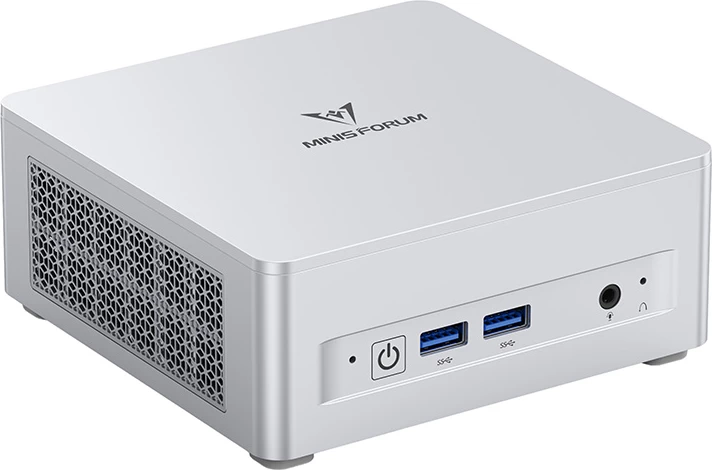Kasë mini kompjuter Minis Forum UM870 Plus barebone, Ryzen 7 8745H, pa RAM/SSD, argjendtë